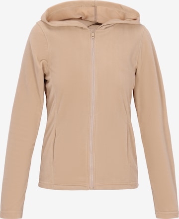 Veste en polaire swirly en beige : devant