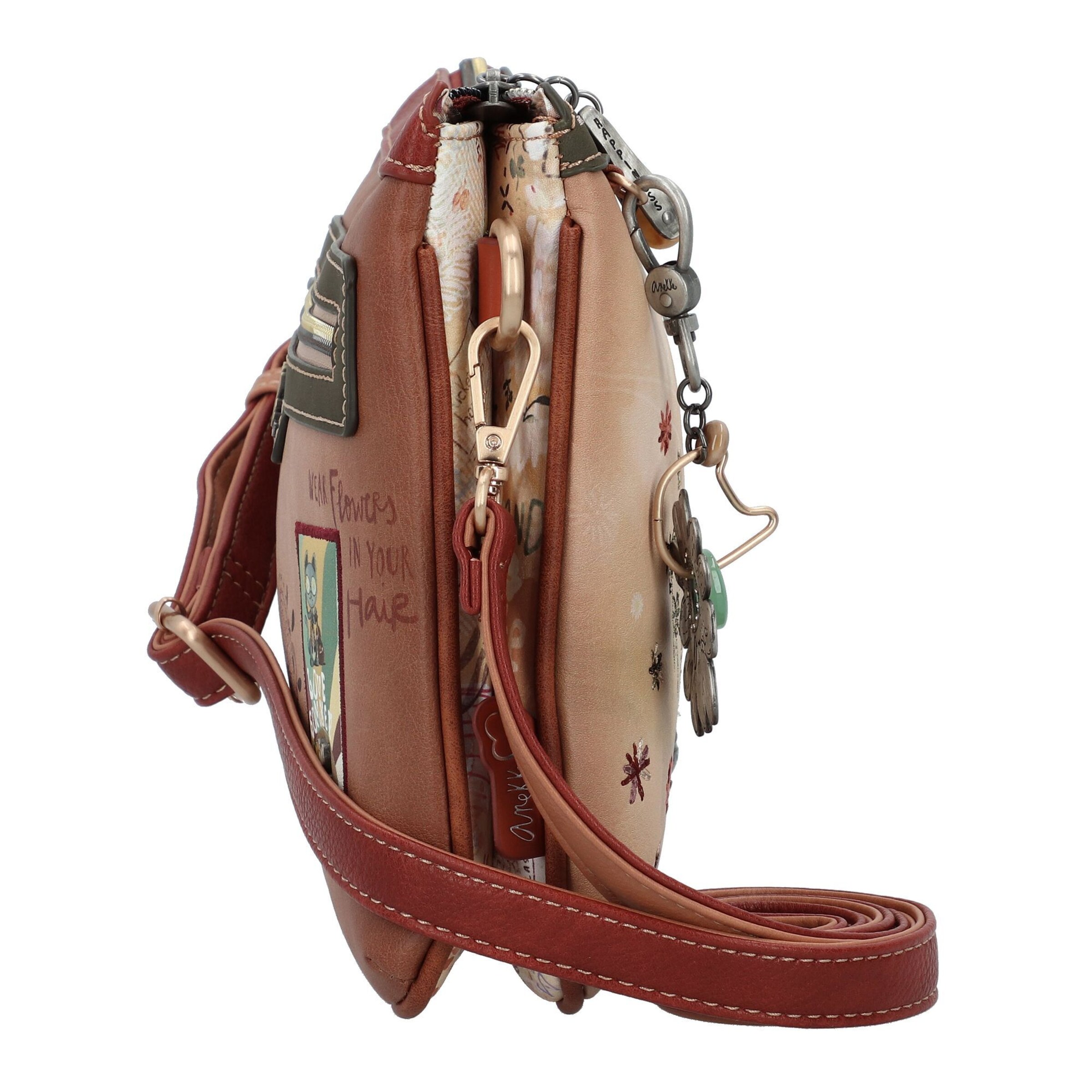 Anekke Umhängetasche 'Peace & Love' in Beige