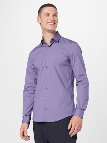 Coupe slim Chemise business Calvin Klein en violet : devant