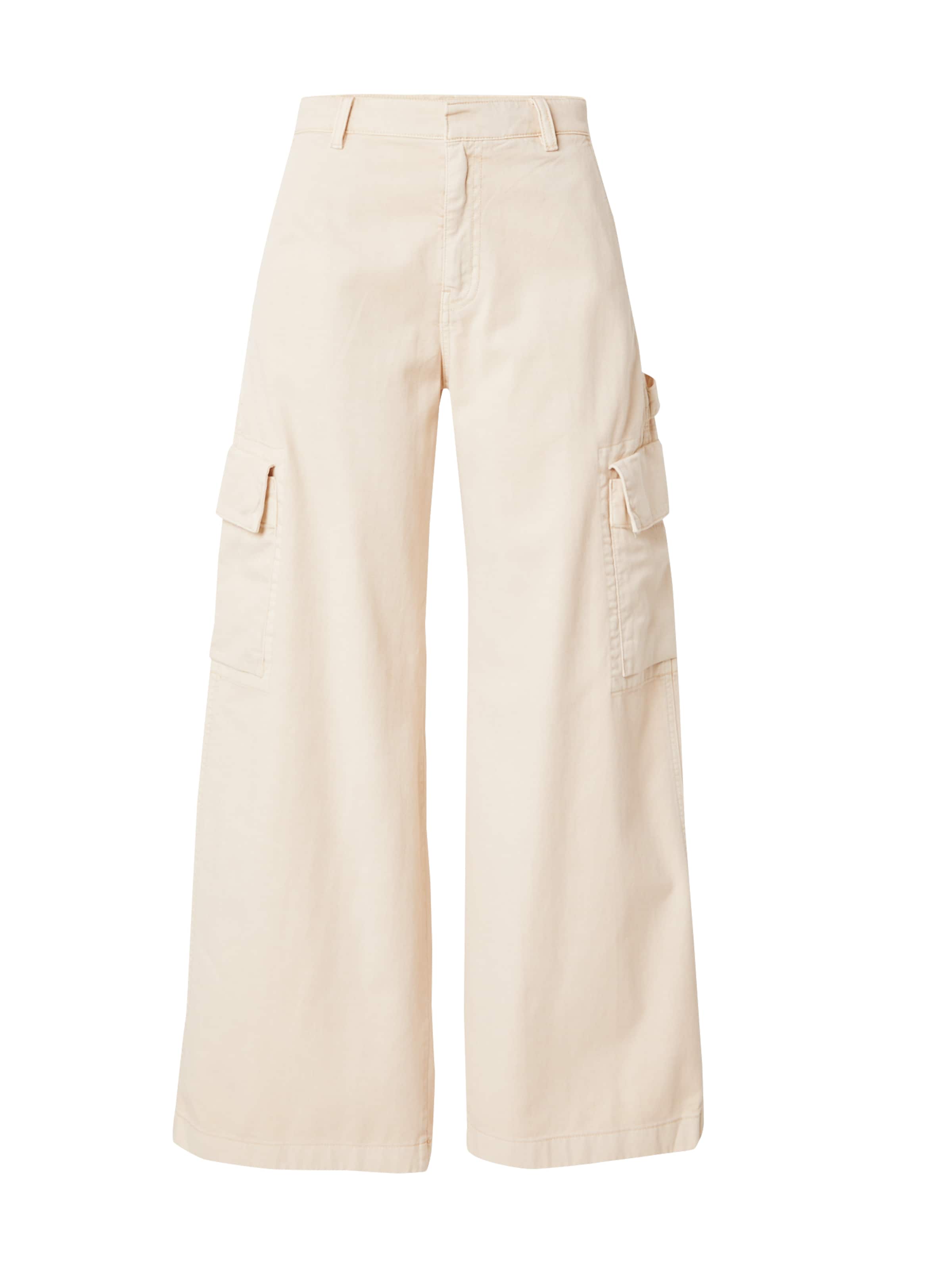 GAP Wide leg Cargojeans in Beige: voorkant