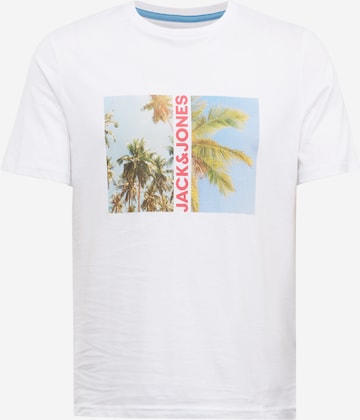 JACK & JONES T-shirt 'NAVIN' i vit: framsida