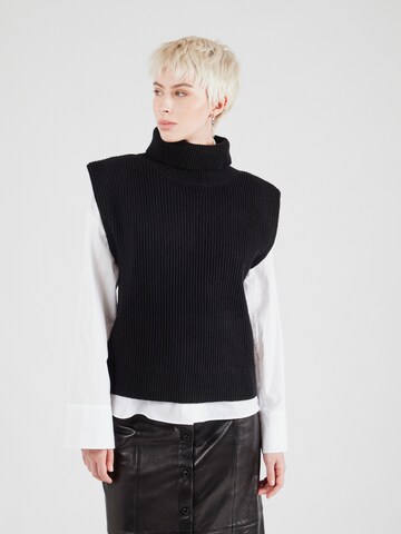 Pull-over 'Maja' co'couture en noir : devant