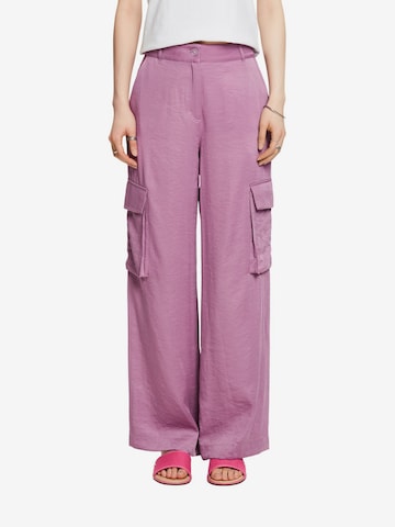 Wide Leg Pantalon cargo ESPRIT en violet : devant