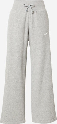 NIKE Wide leg Trousers 'Phoenix Fleece' in Grey: front