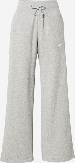 NIKE Housut 'Phoenix Fleece' värissä meleerattu harmaa / valkoinen, Tuotenäkymä