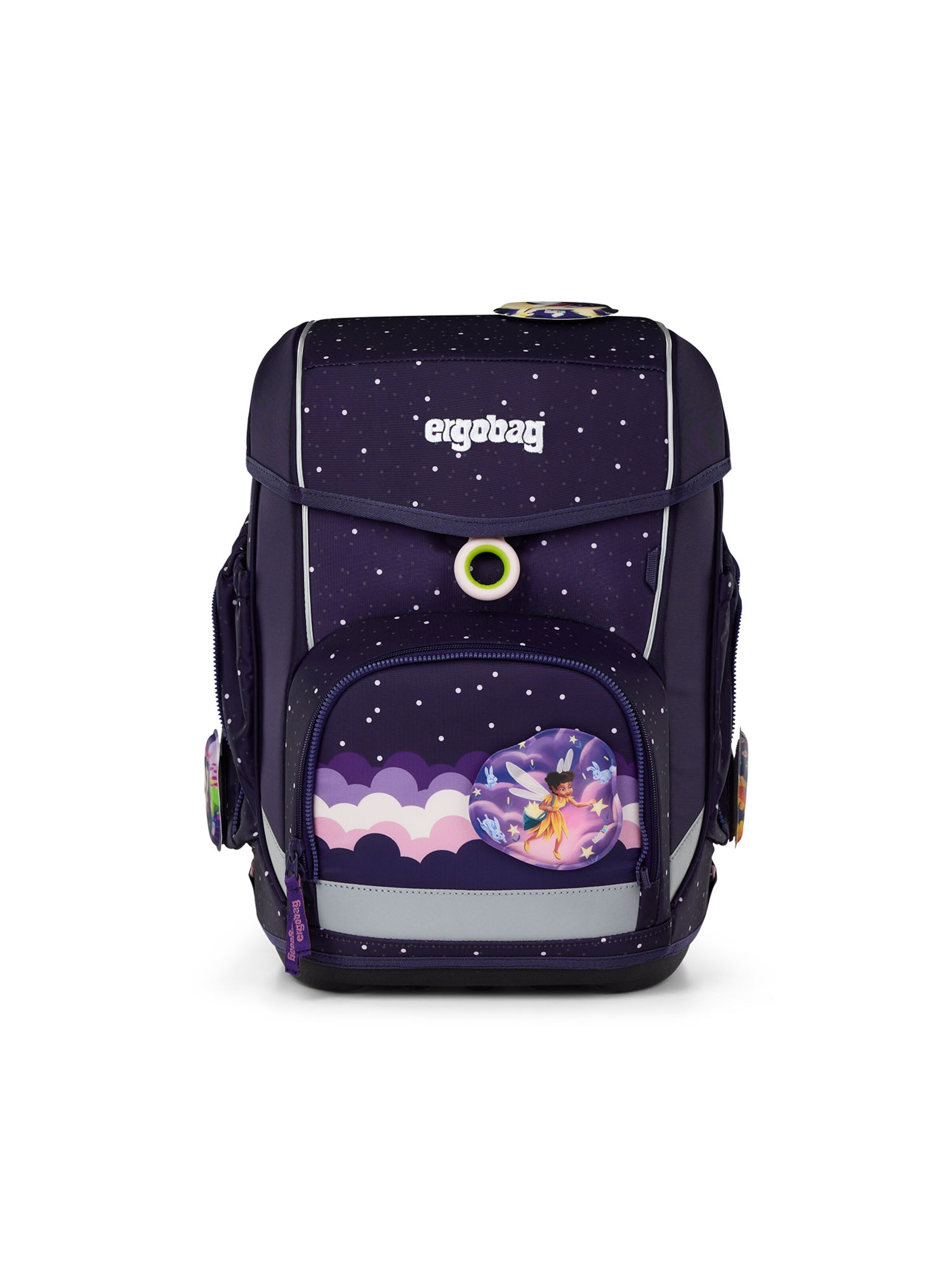 ergobag Backpack 'Cubo SternguckBär Reflex Glow Edition' in Purple