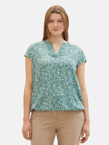 Tom Tailor Women + Blouse in Groen: voorkant