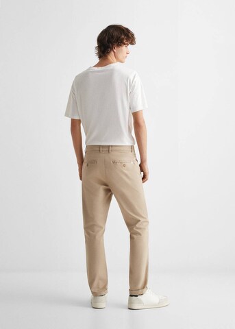 MANGO TEEN Tapered Pants 'Chinob' in Beige