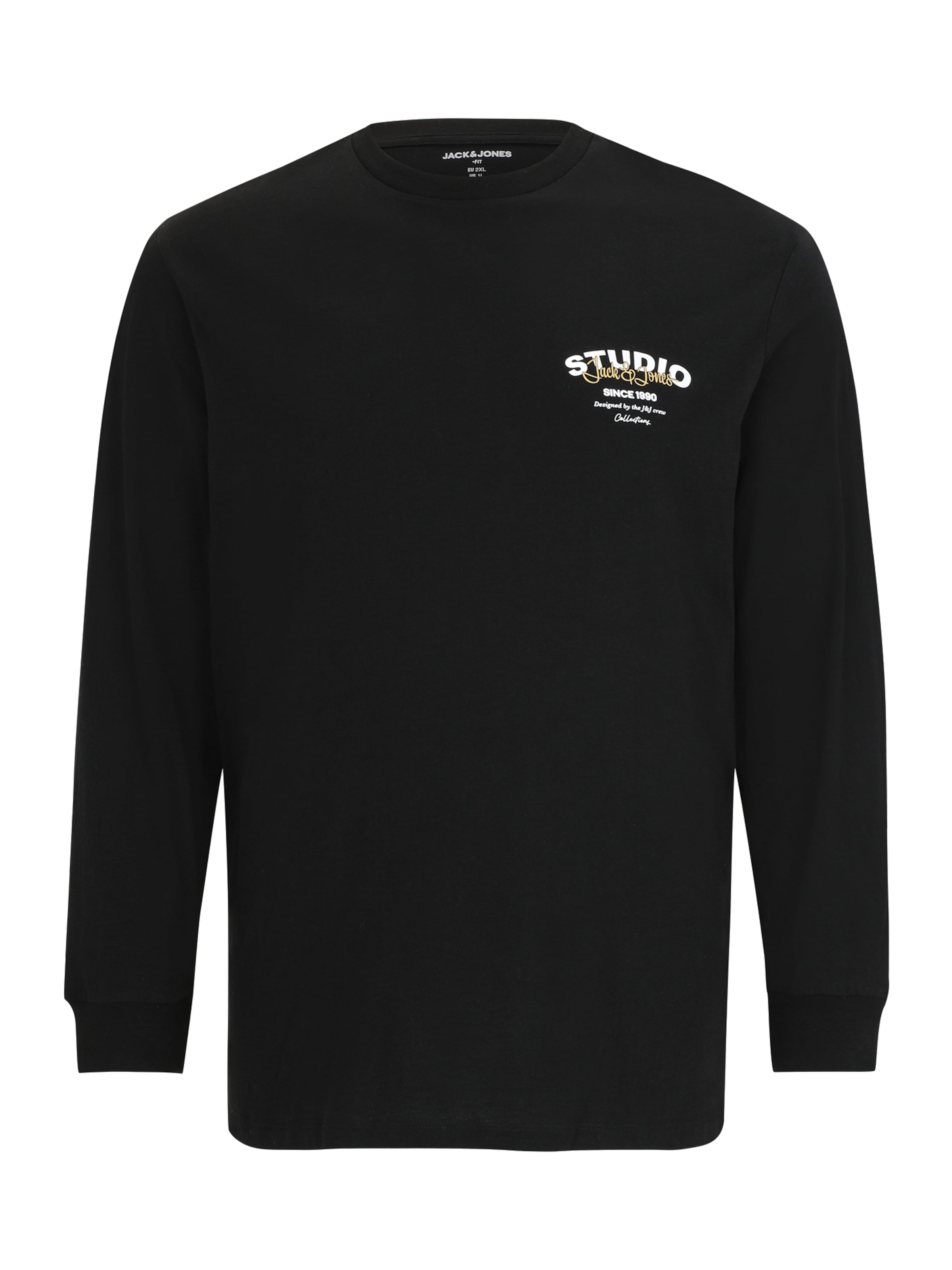 Jack & Jones Plus Shirt 'JJYUKI' in Zwart: voorkant