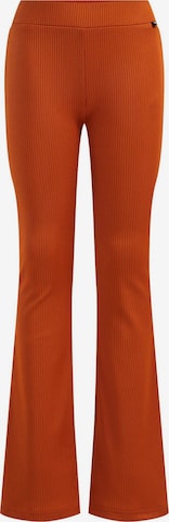 WE Fashion Rozkloszowany krój Legginsy w kolorze pomarańczowy: przód