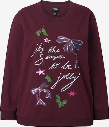 Ulla Popken Sweatshirt in Purple: front