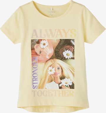 NAME IT Shirt 'Abeline Barbie' in Yellow: front