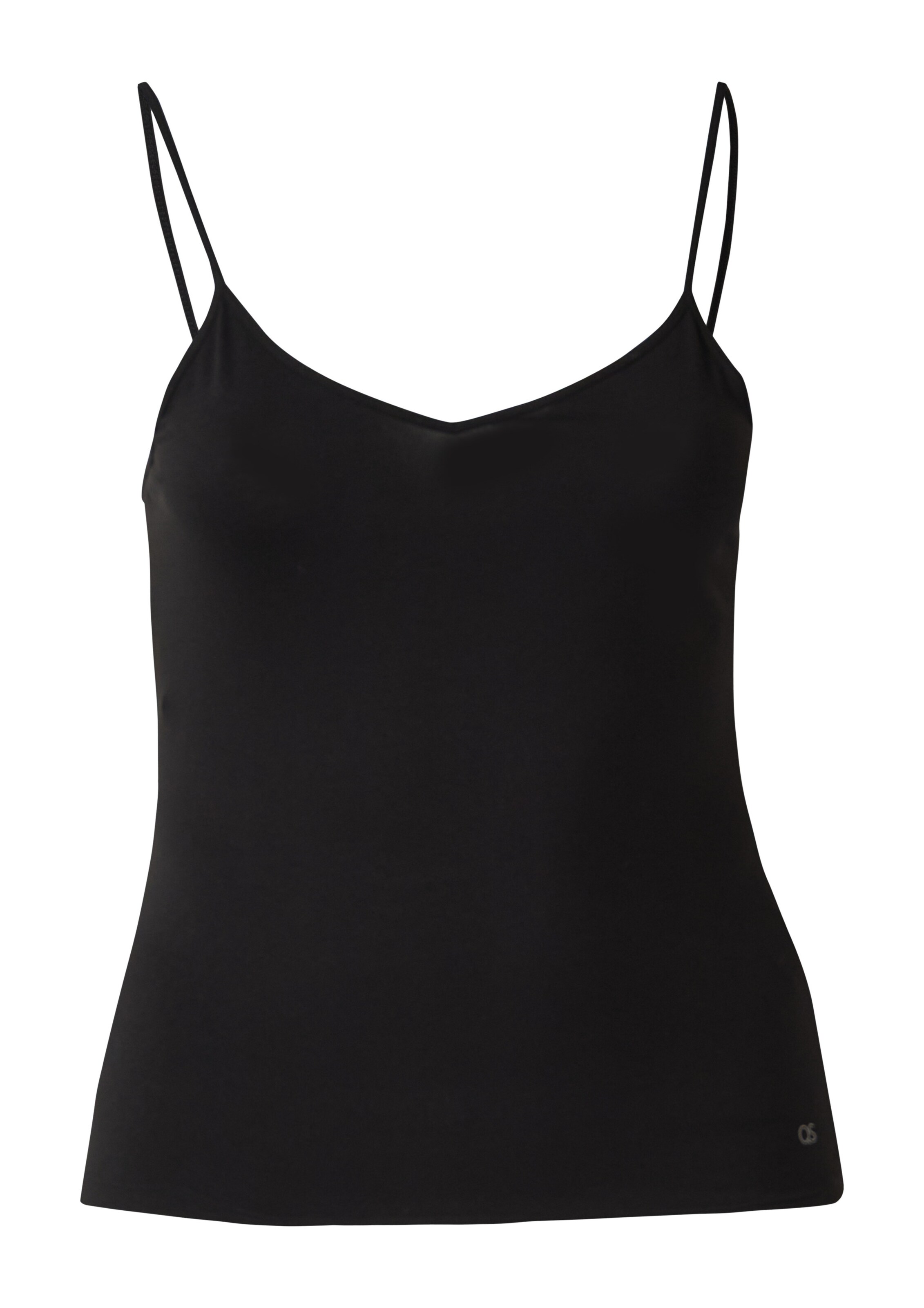 QS Top in Schwarz: Vorderseite