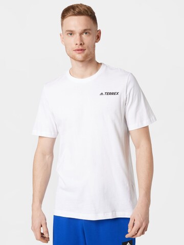 ADIDAS TERREX Λειτουργικό μπλουζάκι σε λευκό: μπροστά