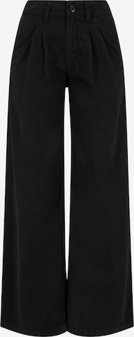 Urban Classics Široke hlačnice Hlače z naborki | črna barva: sprednja stran