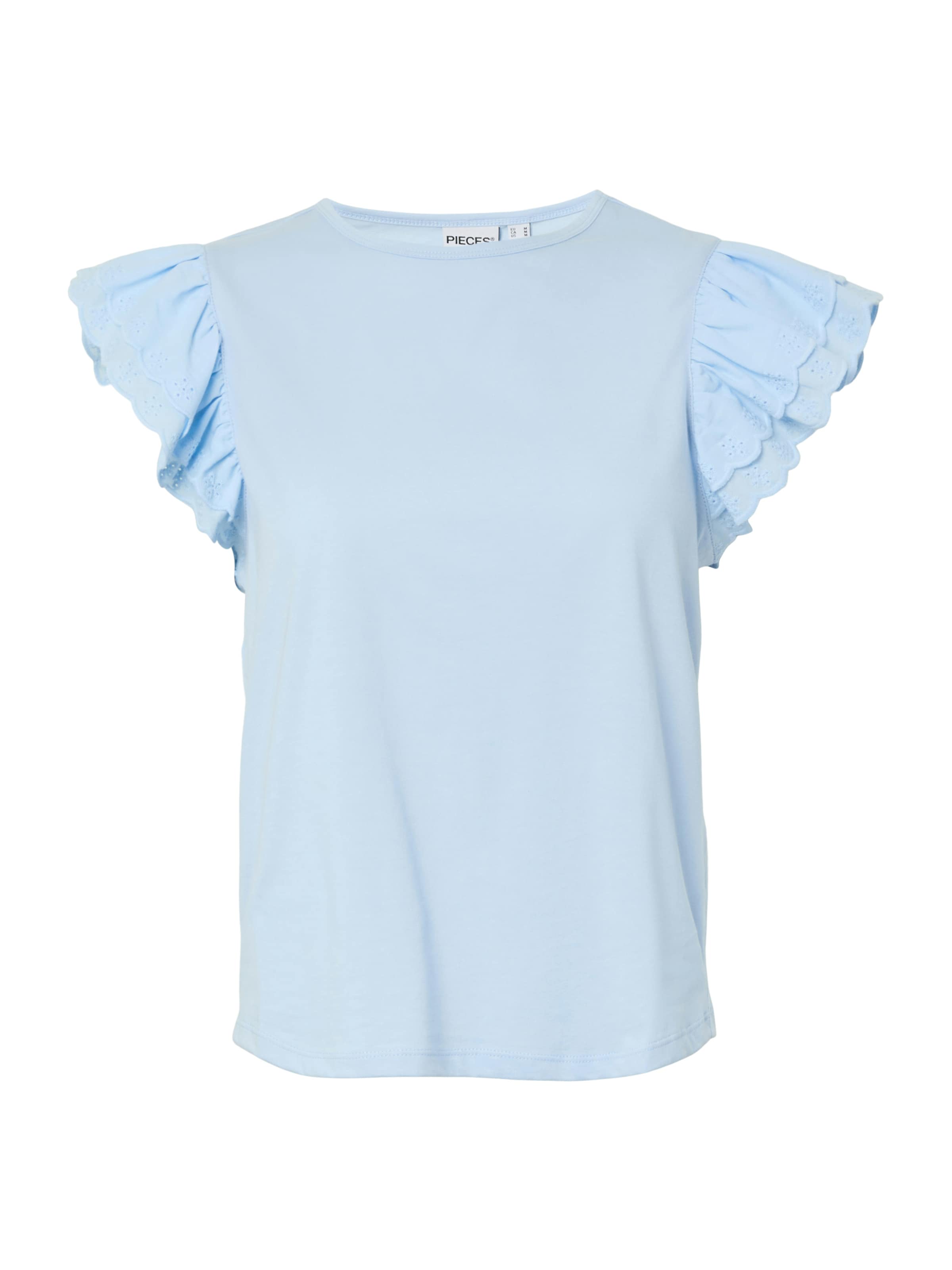 PIECES Тениска 'PCPandria' в синьо: отпред