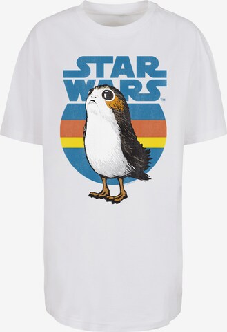 F4NT4STIC T-Shirt 'Star Wars Last Jedi Porg' in Weiß: predná strana