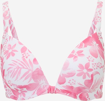 Hunkemöller Trójkąt Góra bikini 'Tropical' w kolorze różowy: przód