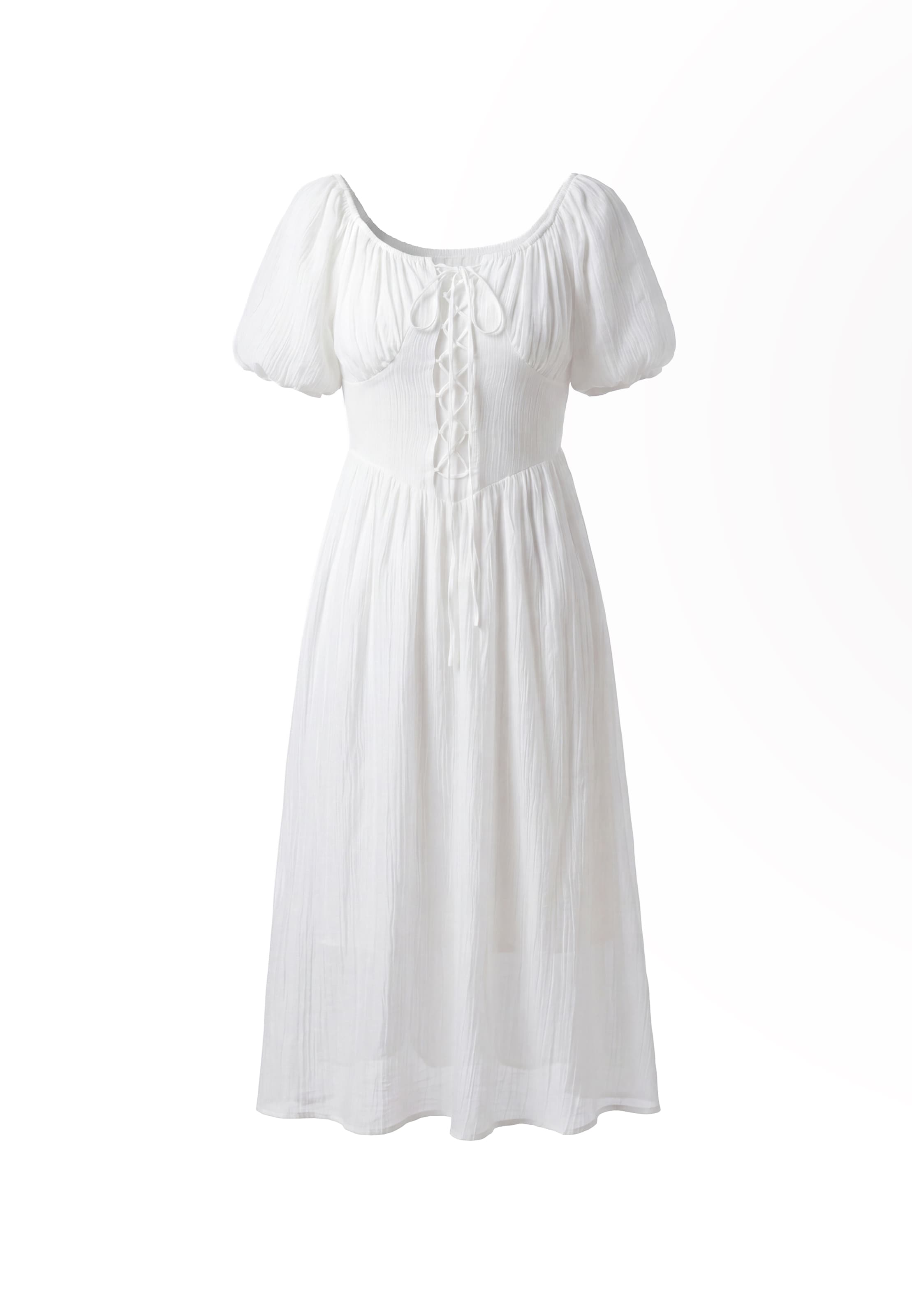 IZIA - Vestido 'Boho Colorful' en blanco: frente