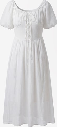 IZIA - Vestido 'Boho Colorful' en blanco: frente