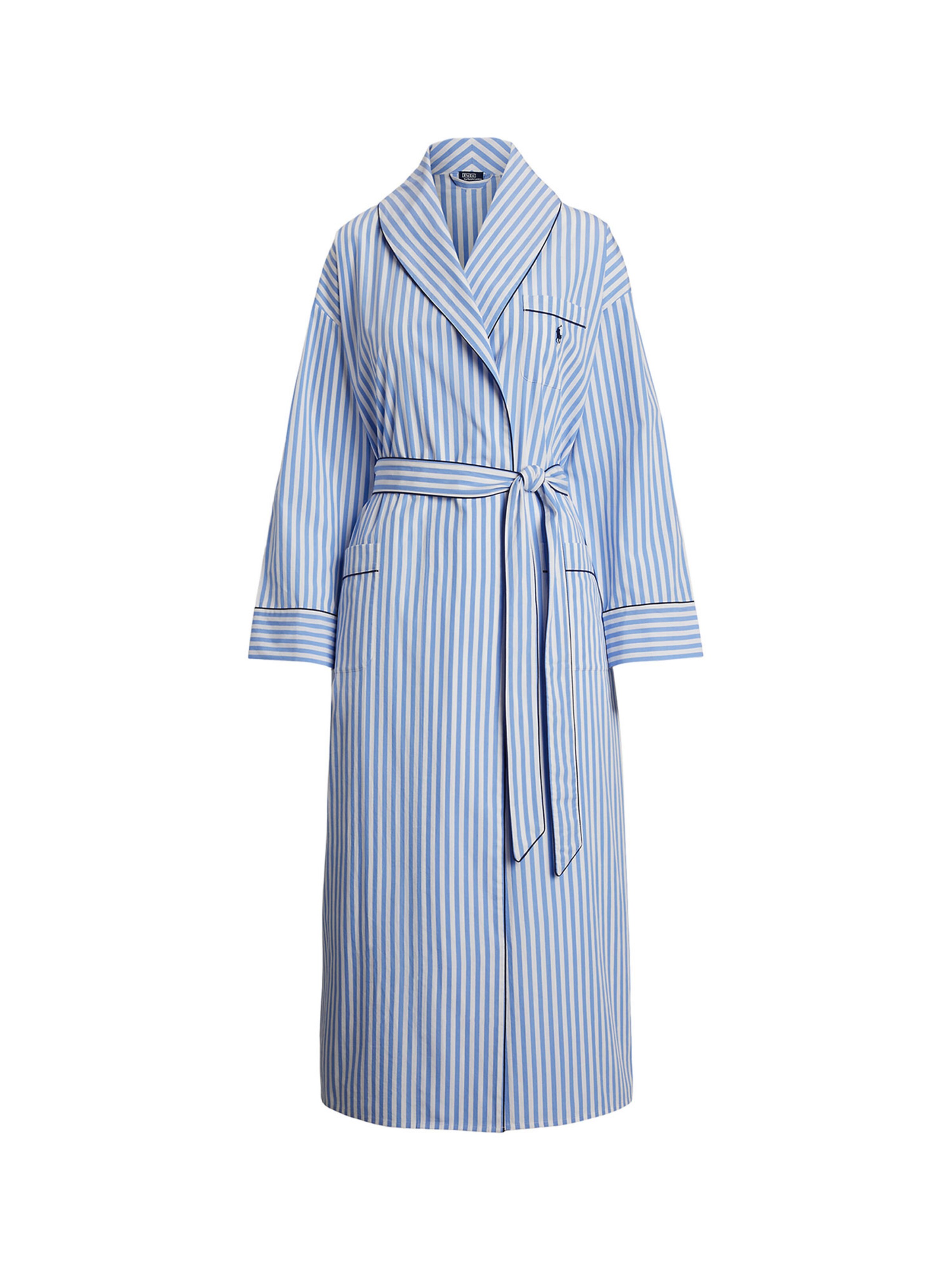 Polo Ralph Lauren Badjas kort ' Shirting Stripes ' in Blauw: voorkant