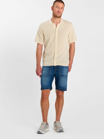 Le Temps Des Cerises Regular fit Overhemd 'NELAN' in Beige