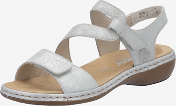 Sandales à lanières Rieker en argent : devant