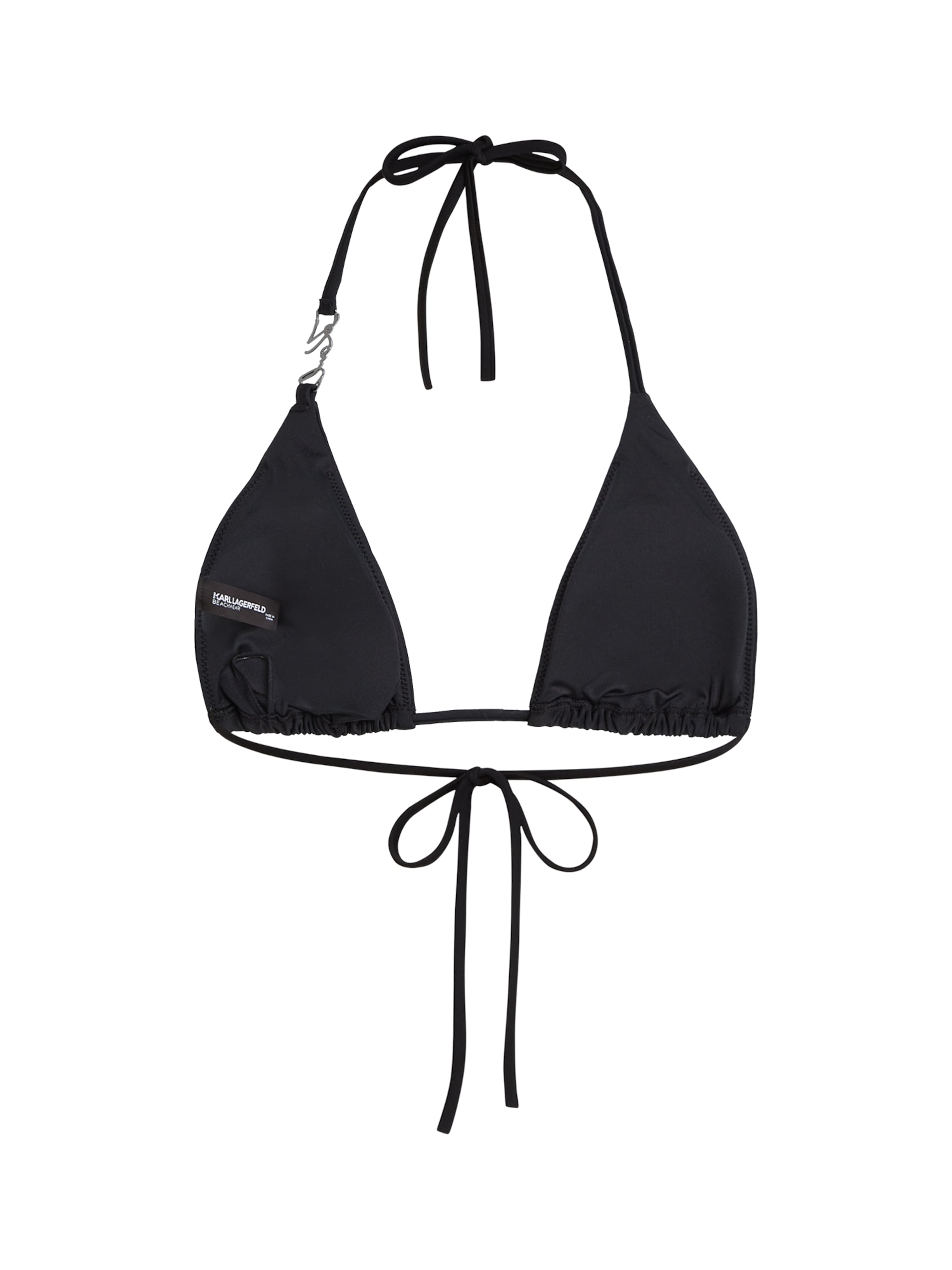 Karl Lagerfeld Τρίγωνο Τοπ μπικίνι ' Triangel-Bikinitop mit Strasssteinen ' σε μαύρο