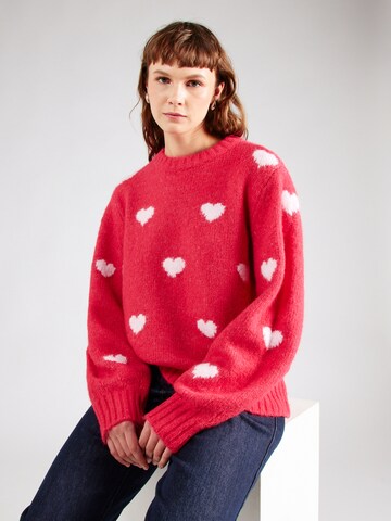 Pull-over 'PCRINA' PIECES en rose : devant