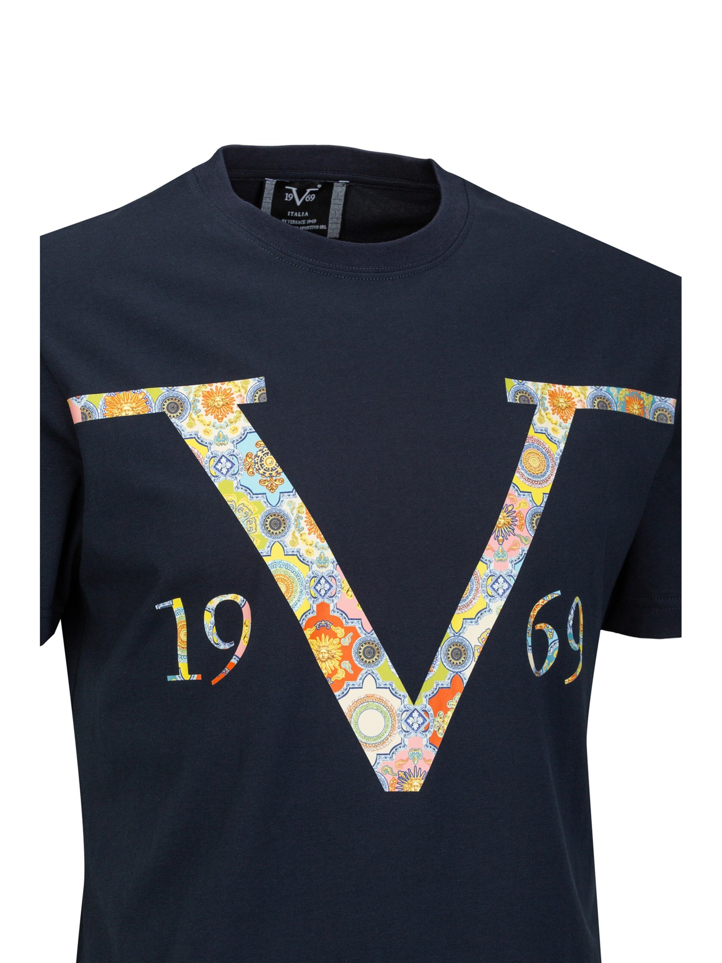 T-Shirt 'Rafael Baroque' 19V69 ITALIA en bleu