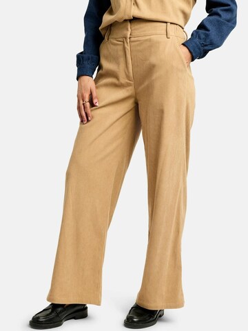 Liberte Essentiel Regular Trousers ' CORDUROY ' in Beige: front