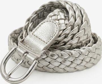 styleBREAKER Gürtel 'Flechtgürtel schmal' in Silber: Vorderseite
