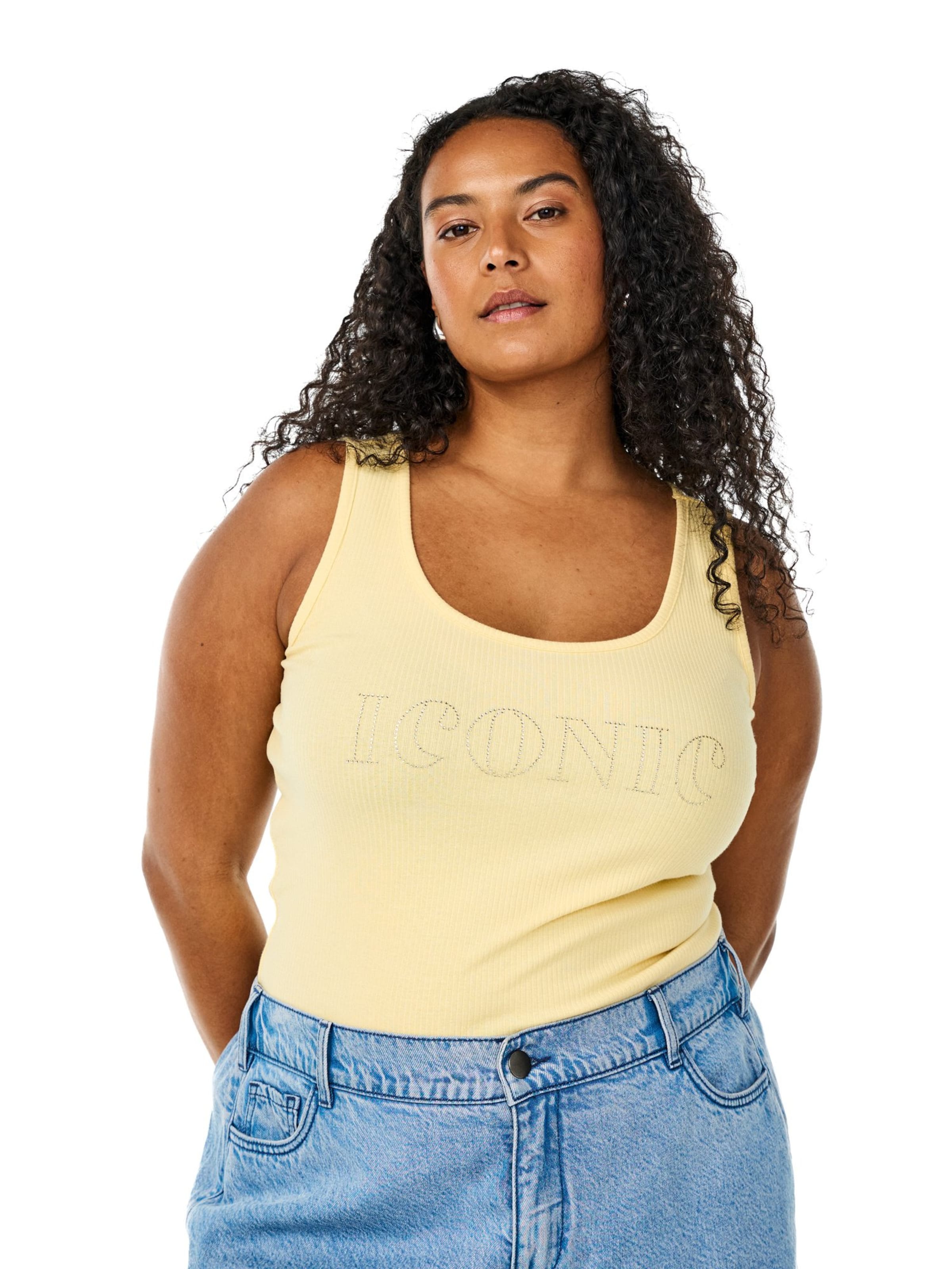 Zizzi Топ 'Evinna' в Желтый: спереди