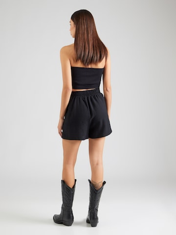 Sublevel - Loosefit Calças com pregas em preto