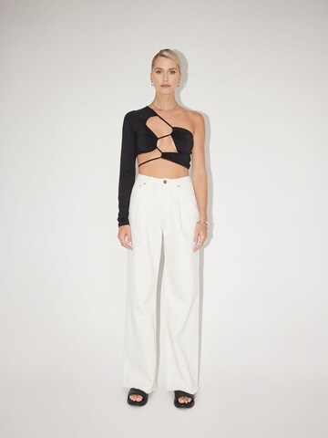 LeGer by Lena Gercke Wide leg Pleated Jeans 'Greta Tall' in White