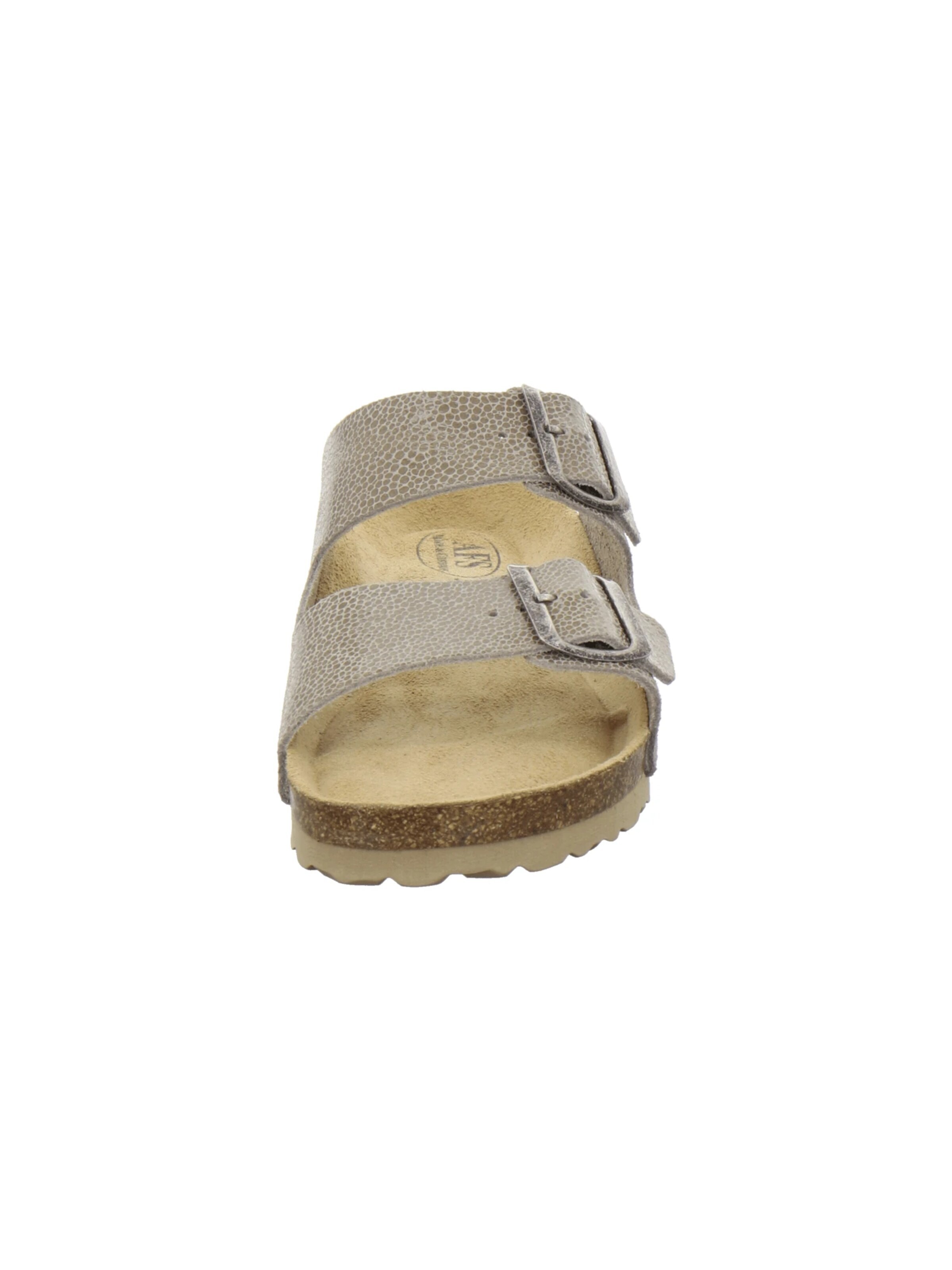 AFS-Schuhe - Zapatos abiertos 'Pantoletten Damen Zweischnaller beige-reptil' en beige