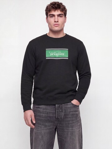 Jack & Jones Plus Sweatshirt 'JJBUSTER' i svart: framsida