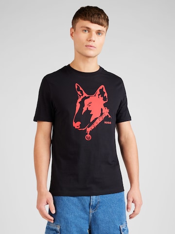 HUGO Red T-Shirt 'Dammock' in Schwarz: predná strana