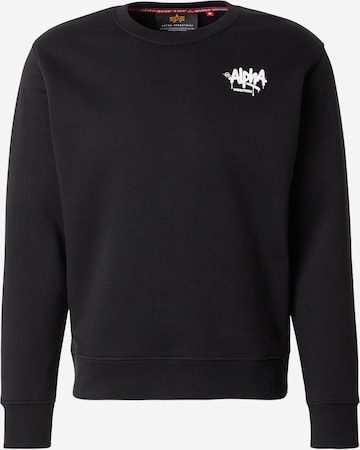 Sweat-shirt ALPHA INDUSTRIES en noir : devant
