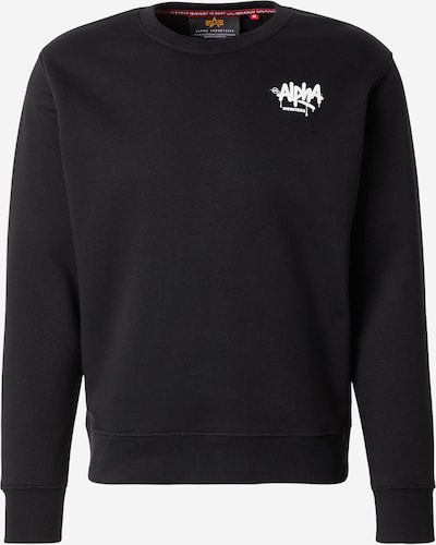 ALPHA INDUSTRIES Sweater majica veličine S u crna / bijela, Pregled proizvoda