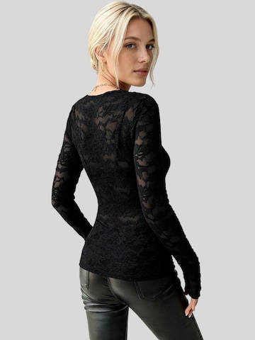 LapaPlus Top 'Damen Spitzen Shirt' in Zwart