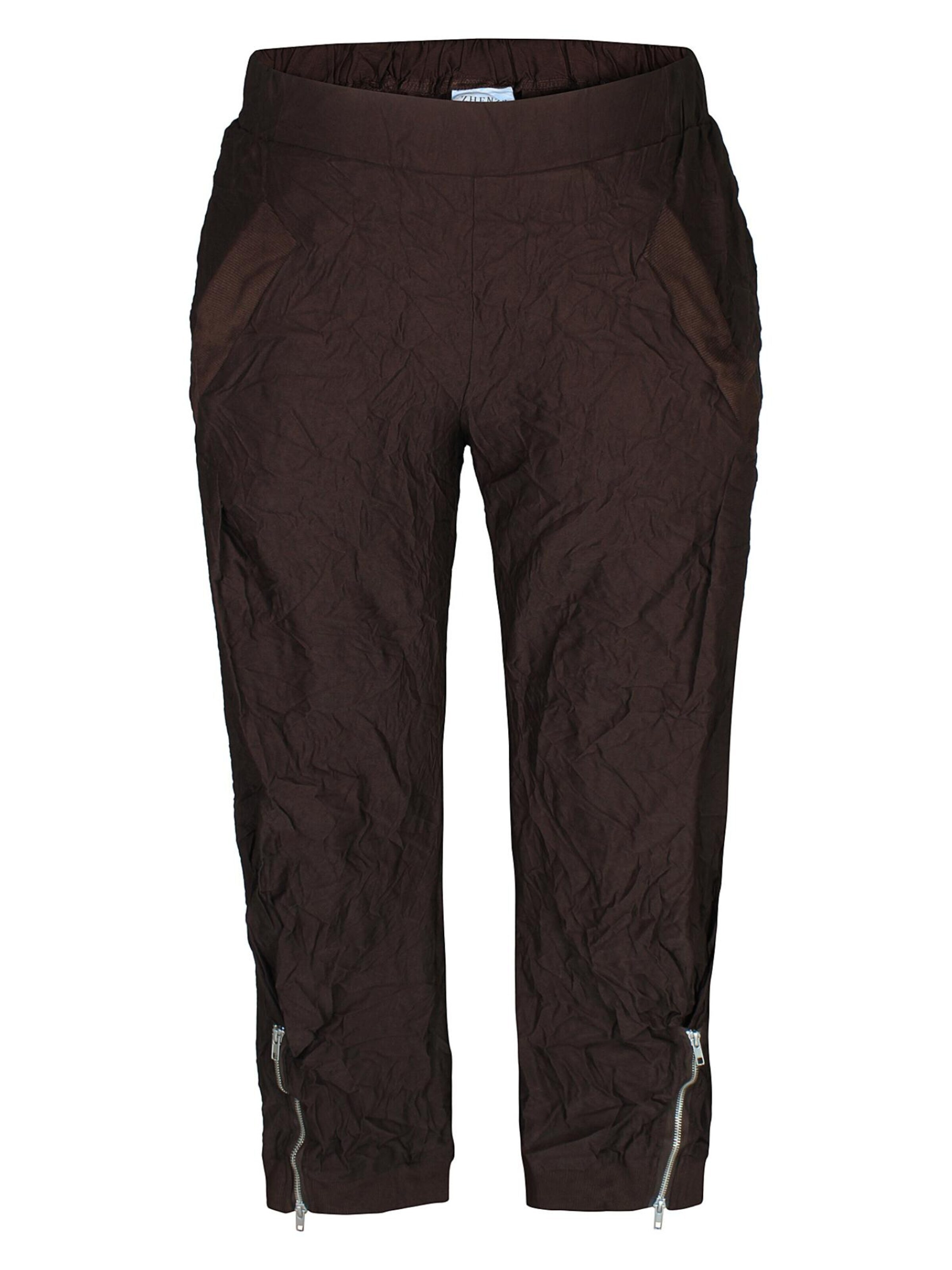 Zhenzi Loose fit Pants 'Lynne 1552' in Brown: front