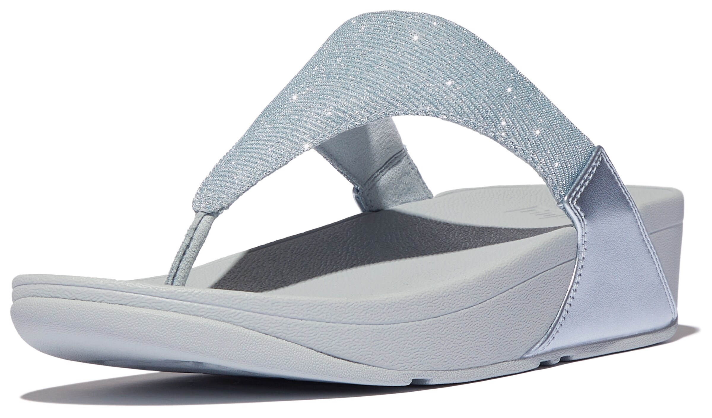 FitFlop T-Bar Sandals in Blue: front
