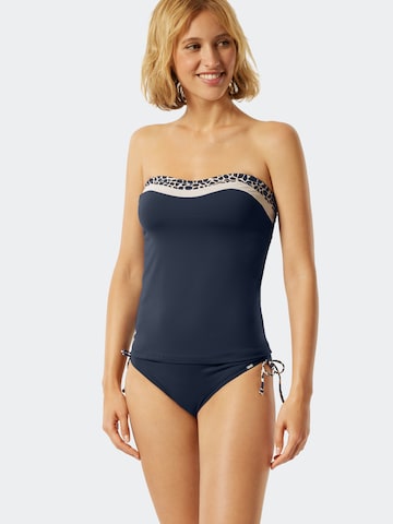 SCHIESSER Bandeau Swimsuit ' Aqua Californian Dream ' in Blue: front