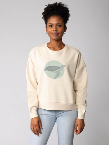 Watapparel Sweatshirt 'Meeresschildkröte ' in White: front