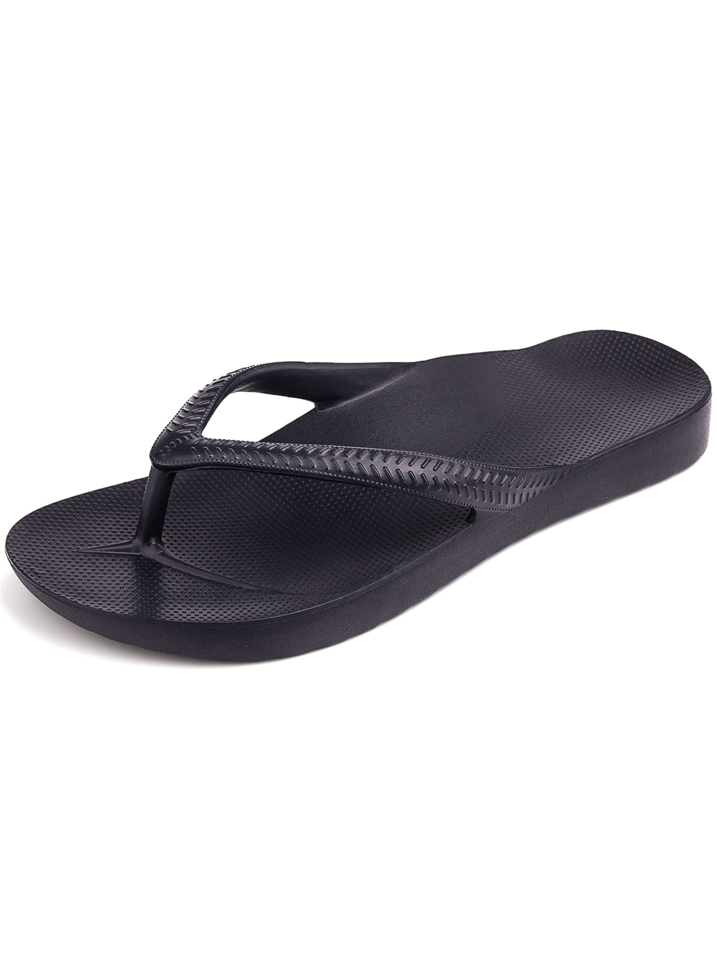 Youecci T-Bar Sandals 'Customized arch flip flops' in Black: front