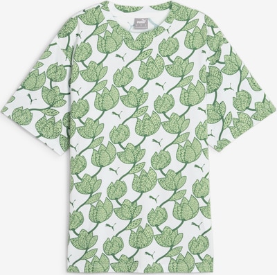 PUMA Shirt 'ESS+ BLOSSOM' in grün / dunkelgrün / weiß, Produktansicht