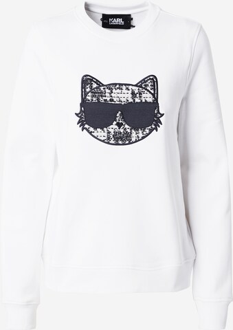 Sweat-shirt Karl Lagerfeld en blanc : devant