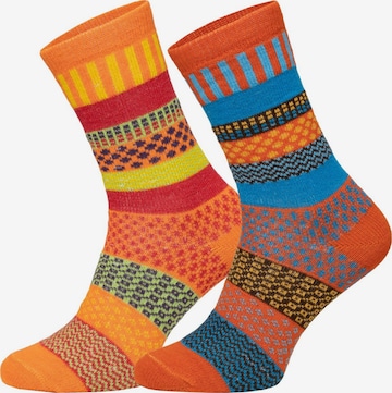 HomeOfSocks Socken 'HOS2299' in Orange: Vorderseite