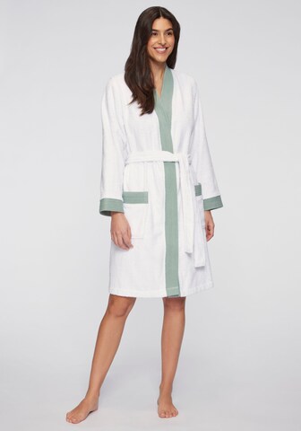 VIVANCE Bathrobe short 'Dreams' in White: front